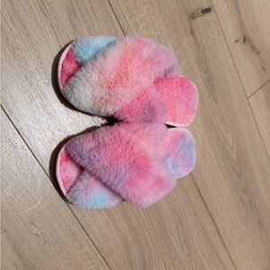 Kids Colorful Fuzzy Slippers